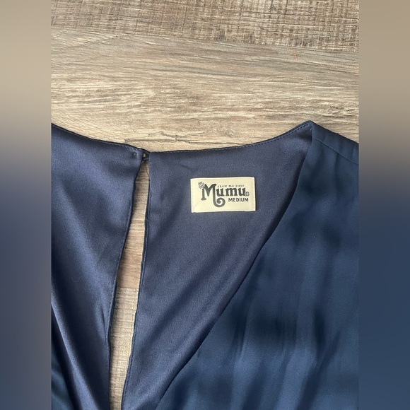 Show Me Your MuMu Emily Maxi Dress Medium Navy Blue Bridesmaid Bridal Wedding - Picture 4 of 6